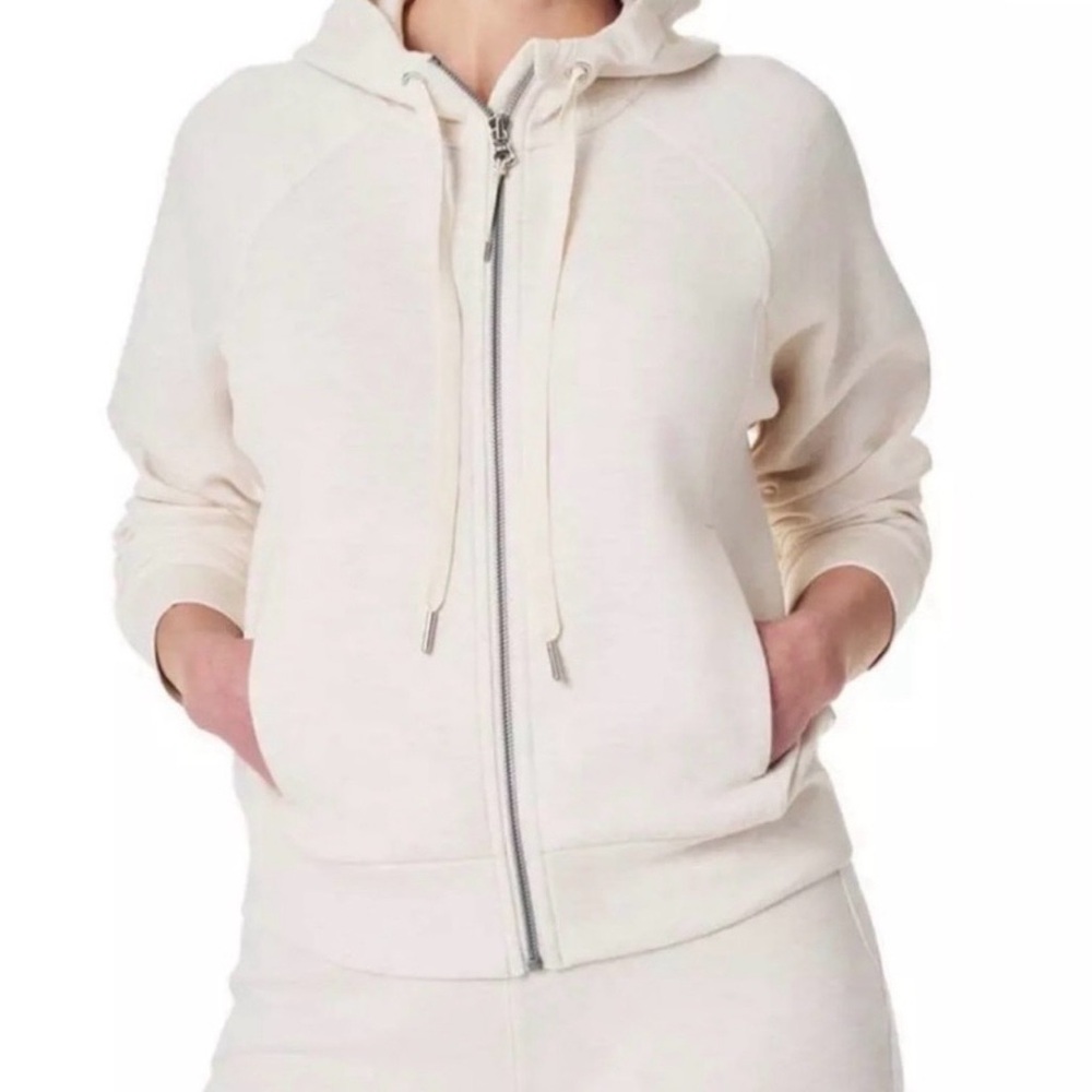 Spanx Zip Up Air Essentials Women's Oatmeal Hoodie